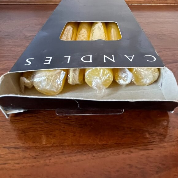 Unused Dansk Set of 6 Six 10" Taper Candles Yellow Tapers Vintage Hong Kong - Picture 3 of 8